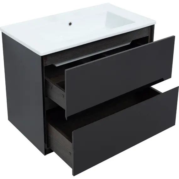 ТУМБА ПОД РАКОВИНУ AQUANET МИЛАН 80 ЧЕРНЫЙ ГЛЯНЕЦ