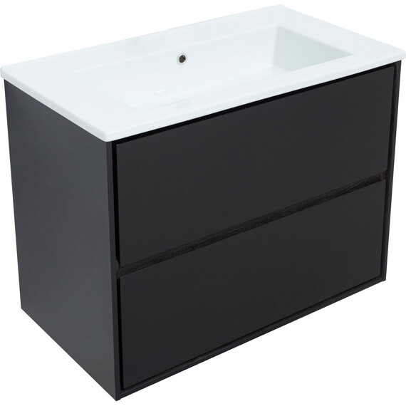 ТУМБА ПОД РАКОВИНУ AQUANET МИЛАН 80 ЧЕРНЫЙ ГЛЯНЕЦ