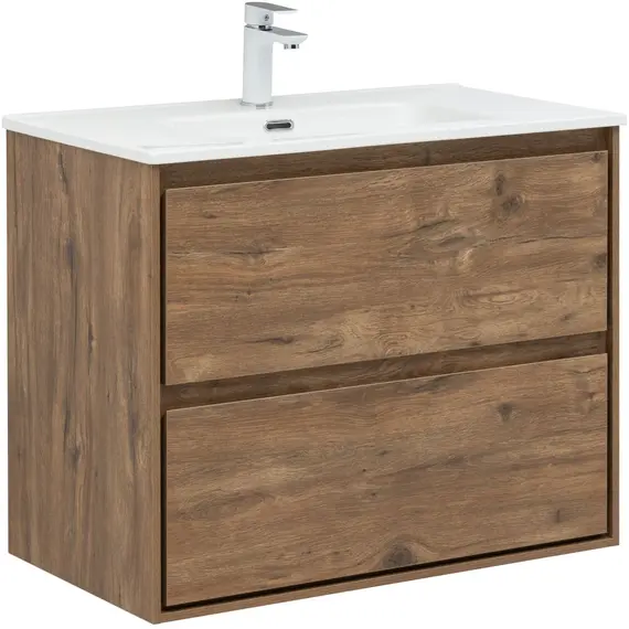 ТУМБА ПОД РАКОВИНУ AQUANET МИЛАН 80 ДУБ РУСТИКАЛЬНЫЙ