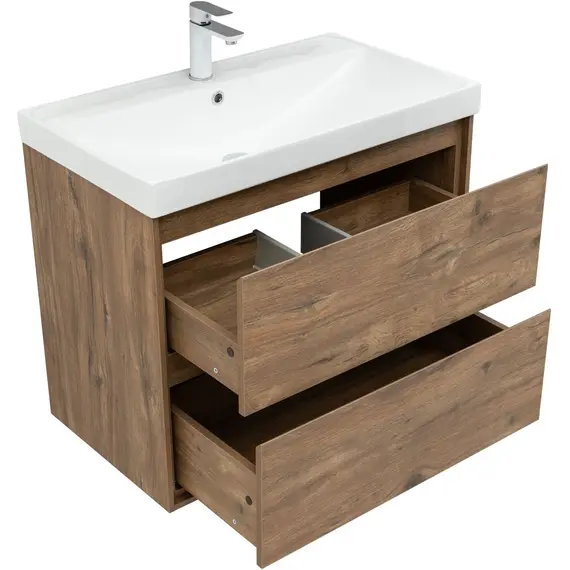 ТУМБА ПОД РАКОВИНУ AQUANET МИЛАН 80 ДУБ РУСТИКАЛЬНЫЙ