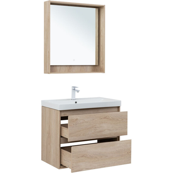 ТУМБА ПОД РАКОВИНУ AQUANET МИЛАН 80 ДУБ СВЕТЛЫЙ