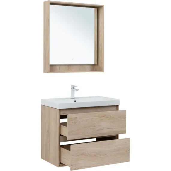 ТУМБА ПОД РАКОВИНУ AQUANET МИЛАН 80 ДУБ СВЕТЛЫЙ