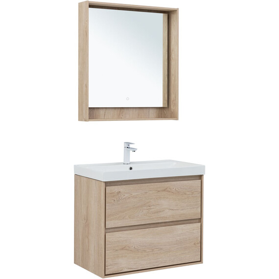 ТУМБА ПОД РАКОВИНУ AQUANET МИЛАН 80 ДУБ СВЕТЛЫЙ