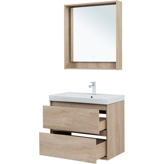 ТУМБА ПОД РАКОВИНУ AQUANET МИЛАН 80 ДУБ СВЕТЛЫЙ