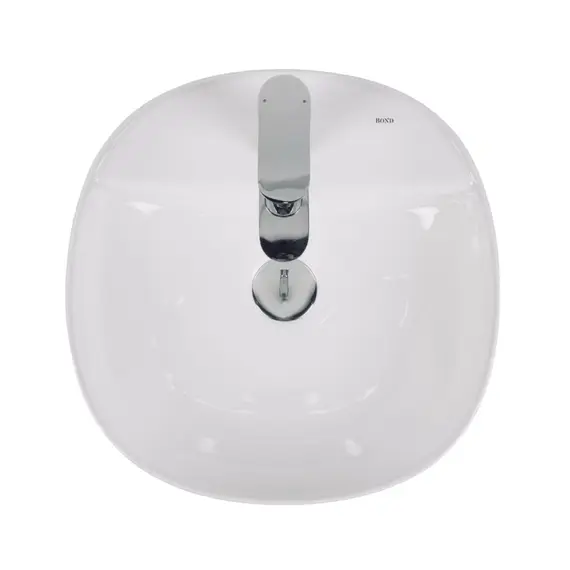 РАКОВИНА НАКЛАДНАЯ BOND S01-410 41*41*11,5СМ БЕЛАЯ С ОТВЕРСТИЕМ ПОД СМЕСИТЕЛЬ