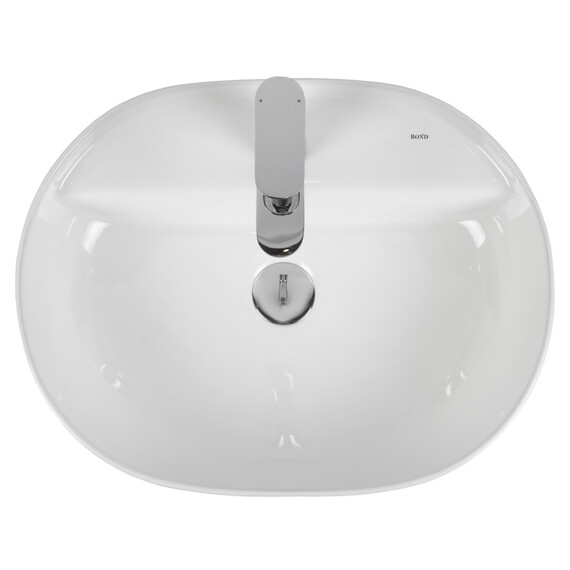 РАКОВИНА НАКЛАДНАЯ ОВАЛЬНАЯ BOND S01-500 50*39*13,5СМ БЕЛАЯ С ОТВЕРСТИЕМ ПОД СМЕСИТЕЛЬ