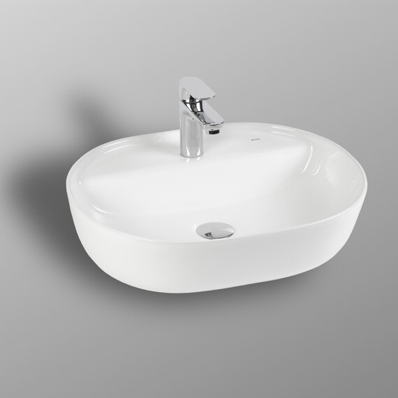 РАКОВИНА НАКЛАДНАЯ ОВАЛЬНАЯ BOND S01-500 50*39*13,5СМ БЕЛАЯ С ОТВЕРСТИЕМ ПОД СМЕСИТЕЛЬ