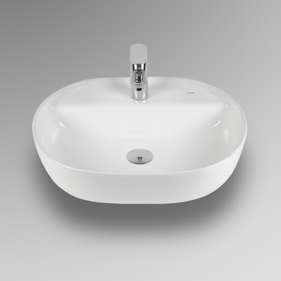 РАКОВИНА НАКЛАДНАЯ ОВАЛЬНАЯ BOND S01-500 50*39*13,5СМ БЕЛАЯ С ОТВЕРСТИЕМ ПОД СМЕСИТЕЛЬ