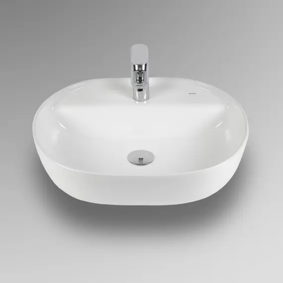 РАКОВИНА НАКЛАДНАЯ ОВАЛЬНАЯ BOND S01-500 50*39*13,5СМ БЕЛАЯ С ОТВЕРСТИЕМ ПОД СМЕСИТЕЛЬ