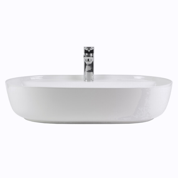 РАКОВИНА НАКЛАДНАЯ ОВАЛЬНАЯ BOND S01-600 60*40*13,5СМ БЕЛАЯ С ОТВЕРСТИЕМ ПОД СМЕСИТЕЛЬ