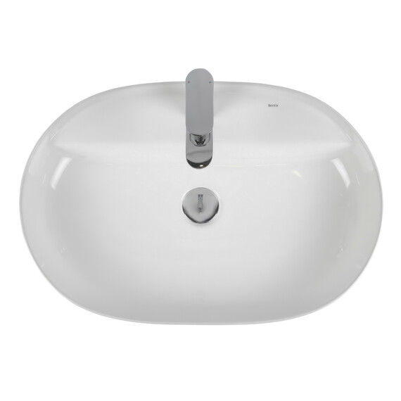 РАКОВИНА НАКЛАДНАЯ ОВАЛЬНАЯ BOND S01-600 60*40*13,5СМ БЕЛАЯ С ОТВЕРСТИЕМ ПОД СМЕСИТЕЛЬ