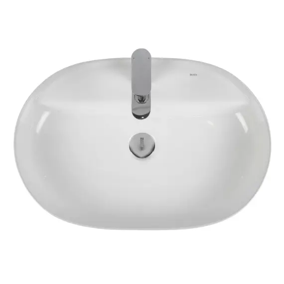 РАКОВИНА НАКЛАДНАЯ ОВАЛЬНАЯ BOND S01-600 60*40*13,5СМ БЕЛАЯ С ОТВЕРСТИЕМ ПОД СМЕСИТЕЛЬ