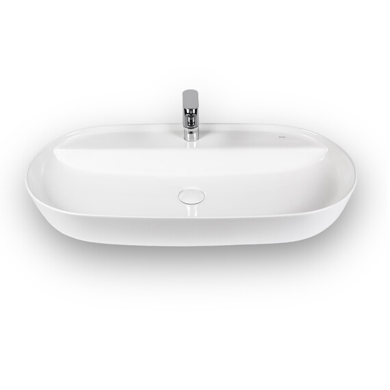 РАКОВИНА НАКЛАДНАЯ ОВАЛЬНАЯ BOND S01-800 80*40*14СМ БЕЛАЯ С ОТВЕРСТИЕМ ПОД СМЕСИТЕЛЬ