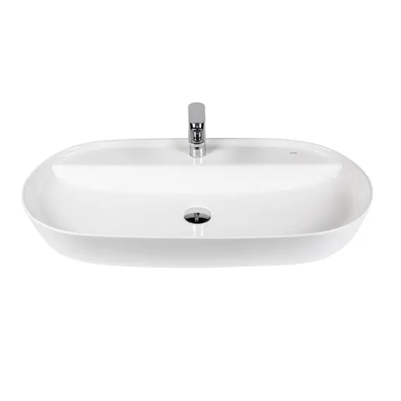 РАКОВИНА НАКЛАДНАЯ ОВАЛЬНАЯ BOND S01-800 80*40*14СМ БЕЛАЯ С ОТВЕРСТИЕМ ПОД СМЕСИТЕЛЬ