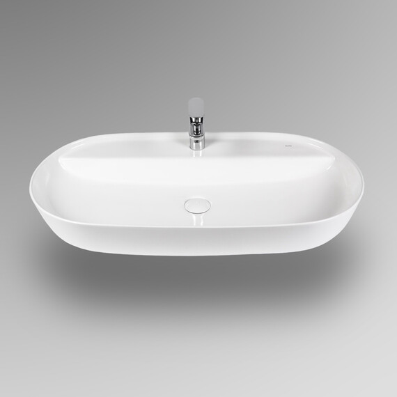 РАКОВИНА НАКЛАДНАЯ ОВАЛЬНАЯ BOND S01-800 80*40*14СМ БЕЛАЯ С ОТВЕРСТИЕМ ПОД СМЕСИТЕЛЬ