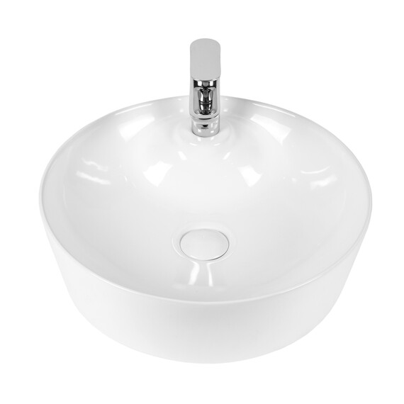 РАКОВИНА НАКЛАДНАЯ КРУГЛАЯ BOND S03-430 43,5*43,5*13СМ БЕЛАЯ С ОТВЕРСТИЕМ ПОД СМЕСИТЕЛЬ