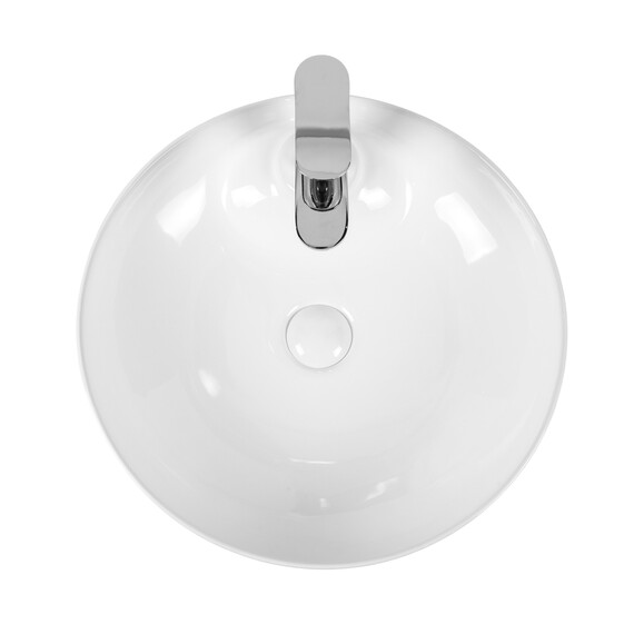 РАКОВИНА НАКЛАДНАЯ КРУГЛАЯ BOND S03-430 43,5*43,5*13СМ БЕЛАЯ С ОТВЕРСТИЕМ ПОД СМЕСИТЕЛЬ