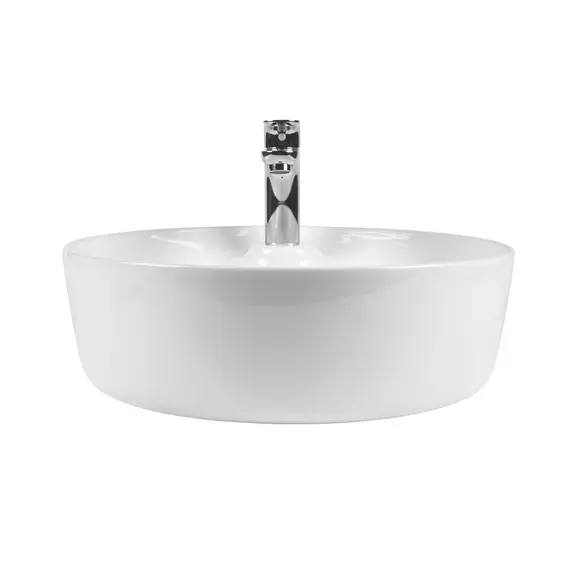 РАКОВИНА НАКЛАДНАЯ КРУГЛАЯ BOND S03-430 43,5*43,5*13СМ БЕЛАЯ С ОТВЕРСТИЕМ ПОД СМЕСИТЕЛЬ