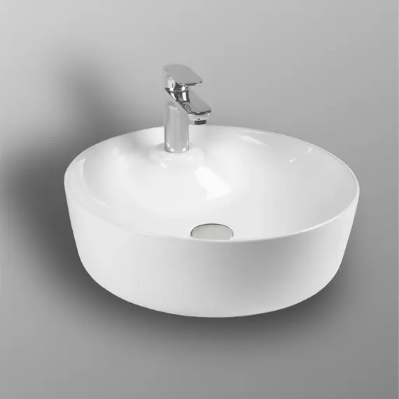 РАКОВИНА НАКЛАДНАЯ КРУГЛАЯ BOND S03-430 43,5*43,5*13СМ БЕЛАЯ С ОТВЕРСТИЕМ ПОД СМЕСИТЕЛЬ