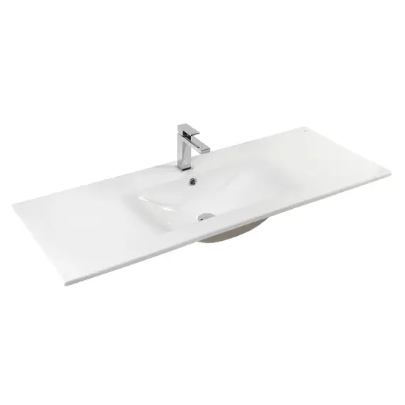 РАКОВИНА ВСТРАИВАЕМАЯ ПРЯМОУГОЛЬНАЯ BOND S05-1200 120*46*17СМ БЕЛАЯ С ПЕРЕЛИВОМ