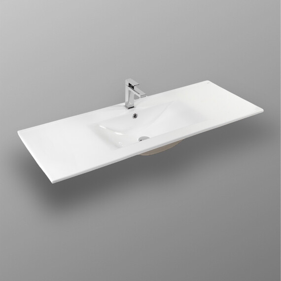 РАКОВИНА ВСТРАИВАЕМАЯ ПРЯМОУГОЛЬНАЯ BOND S05-1200 120*46*17СМ БЕЛАЯ С ПЕРЕЛИВОМ