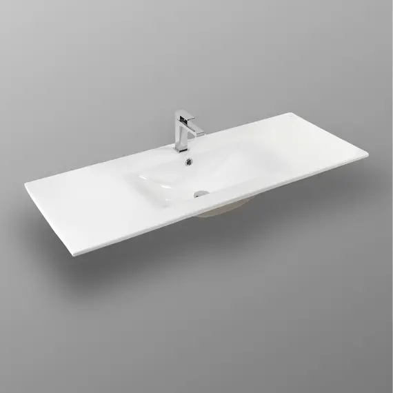 РАКОВИНА ВСТРАИВАЕМАЯ ПРЯМОУГОЛЬНАЯ BOND S05-1200 120*46*17СМ БЕЛАЯ С ПЕРЕЛИВОМ