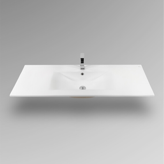 РАКОВИНА ВСТРАИВАЕМАЯ ПРЯМОУГОЛЬНАЯ BOND S05-1200 120*46*17СМ БЕЛАЯ С ПЕРЕЛИВОМ