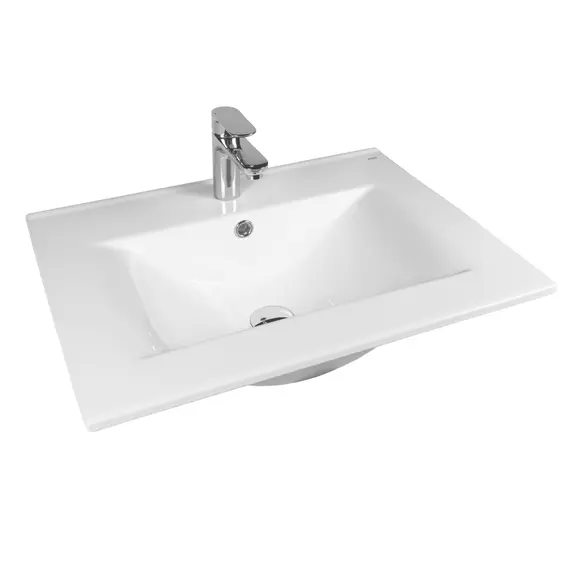 РАКОВИНА ВСТРАИВАЕМАЯ ПРЯМОУГОЛЬНАЯ  BOND S05-600 60*46*17СМ БЕЛАЯ С ПЕРЕЛИВОМ