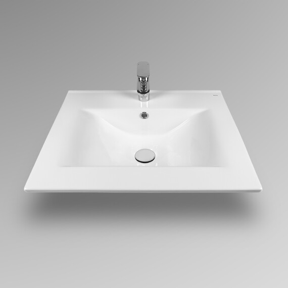 РАКОВИНА ВСТРАИВАЕМАЯ ПРЯМОУГОЛЬНАЯ  BOND S05-600 60*46*17СМ БЕЛАЯ С ПЕРЕЛИВОМ