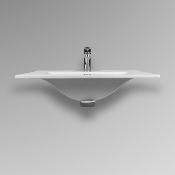 РАКОВИНА ВСТРАИВАЕМАЯ ПРЯМОУГОЛЬНАЯ  BOND S05-600 60*46*17СМ БЕЛАЯ С ПЕРЕЛИВОМ