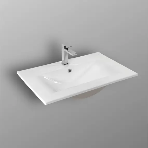 РАКОВИНА ВСТРАИВАЕМАЯ ПРЯМОУГОЛЬНАЯ BOND S05-700 70*46*17СМ БЕЛАЯ С ПЕРЕЛИВОМ