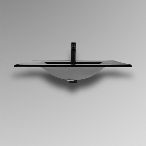 РАКОВИНА ВСТРАИВАЕМАЯ ПРЯМОУГОЛЬНАЯ BOND S05-808 80*46*17СМ ЧЕРНАЯ МАТОВАЯ С ПЕРЕЛИВОМ