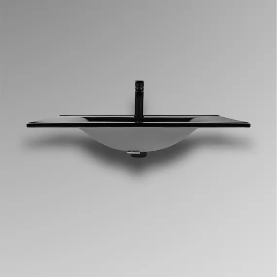 РАКОВИНА ВСТРАИВАЕМАЯ ПРЯМОУГОЛЬНАЯ BOND S05-808 80*46*17СМ ЧЕРНАЯ МАТОВАЯ С ПЕРЕЛИВОМ