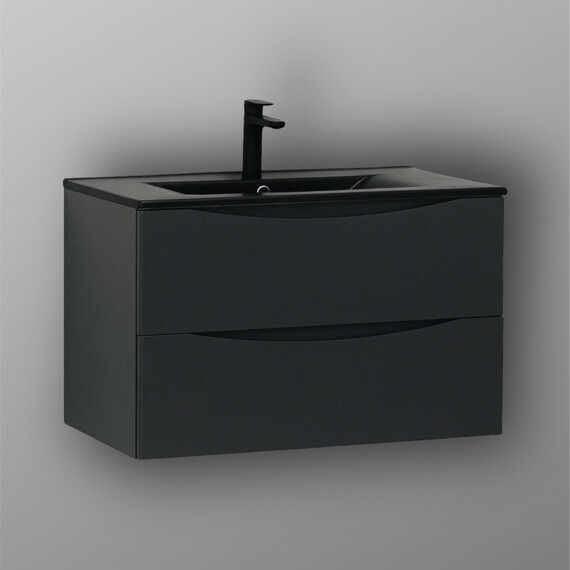 РАКОВИНА ВСТРАИВАЕМАЯ ПРЯМОУГОЛЬНАЯ BOND S05-808 80*46*17СМ ЧЕРНАЯ МАТОВАЯ С ПЕРЕЛИВОМ