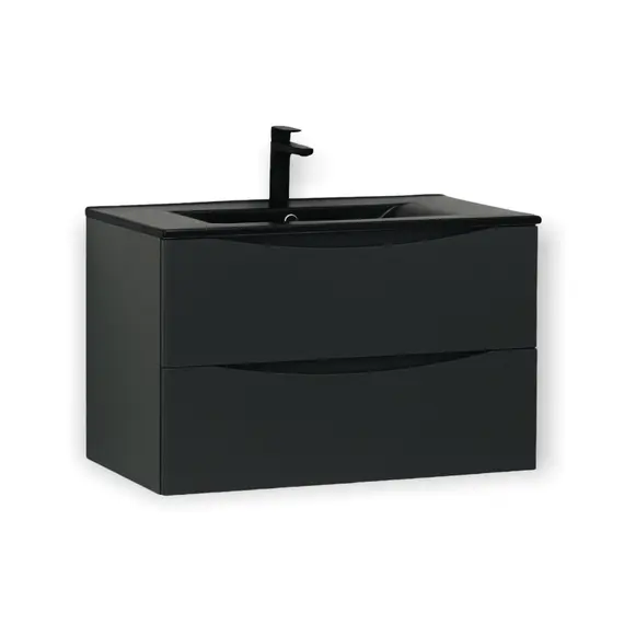 РАКОВИНА ВСТРАИВАЕМАЯ ПРЯМОУГОЛЬНАЯ BOND S05-808 80*46*17СМ ЧЕРНАЯ МАТОВАЯ С ПЕРЕЛИВОМ