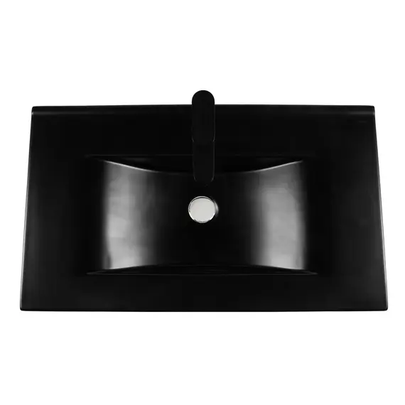 РАКОВИНА ВСТРАИВАЕМАЯ ПРЯМОУГОЛЬНАЯ BOND S05-808 80*46*17СМ ЧЕРНАЯ МАТОВАЯ С ПЕРЕЛИВОМ