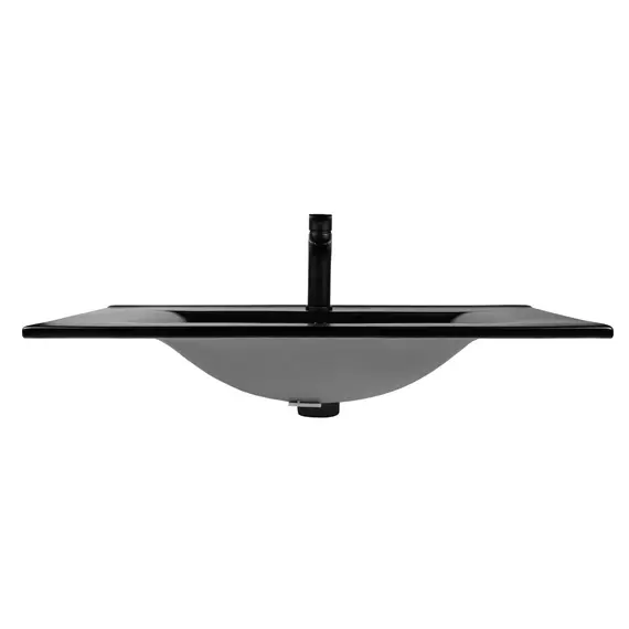 РАКОВИНА ВСТРАИВАЕМАЯ ПРЯМОУГОЛЬНАЯ BOND S05-808 80*46*17СМ ЧЕРНАЯ МАТОВАЯ С ПЕРЕЛИВОМ