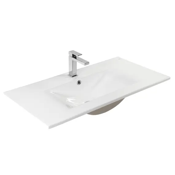 РАКОВИНА ВСТРАИВАЕМАЯ ПРЯМОУГОЛЬНАЯ BOND S05-900 90*46*17СМ БЕЛАЯ С ПЕРЕЛИВОМ