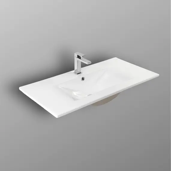 РАКОВИНА ВСТРАИВАЕМАЯ ПРЯМОУГОЛЬНАЯ BOND S05-900 90*46*17СМ БЕЛАЯ С ПЕРЕЛИВОМ