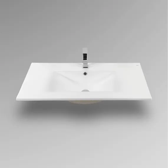 РАКОВИНА ВСТРАИВАЕМАЯ ПРЯМОУГОЛЬНАЯ BOND S05-900 90*46*17СМ БЕЛАЯ С ПЕРЕЛИВОМ