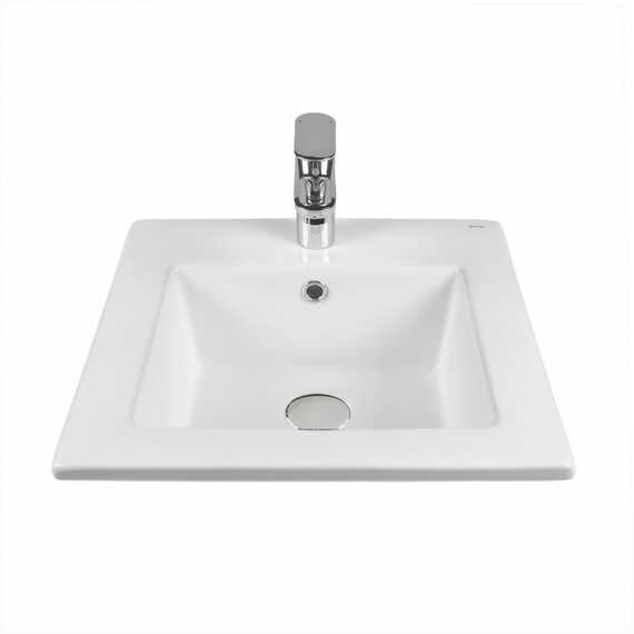 РАКОВИНА ВСТРАИВАЕМАЯ КВАДРАТНАЯ BOND S06-410 41*41*18СМ БЕЛАЯ С ПЕРЕЛИВОМ