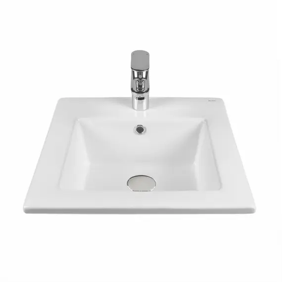 РАКОВИНА ВСТРАИВАЕМАЯ КВАДРАТНАЯ BOND S06-410 41*41*18СМ БЕЛАЯ С ПЕРЕЛИВОМ