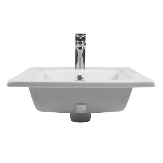 РАКОВИНА ВСТРАИВАЕМАЯ КВАДРАТНАЯ BOND S06-410 41*41*18СМ БЕЛАЯ С ПЕРЕЛИВОМ