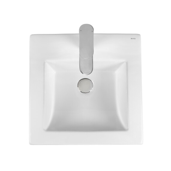 РАКОВИНА ВСТРАИВАЕМАЯ КВАДРАТНАЯ BOND S06-410 41*41*18СМ БЕЛАЯ С ПЕРЕЛИВОМ