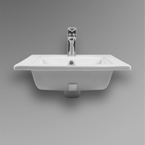 РАКОВИНА ВСТРАИВАЕМАЯ КВАДРАТНАЯ BOND S06-410 41*41*18СМ БЕЛАЯ С ПЕРЕЛИВОМ