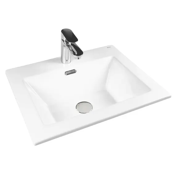 РАКОВИНА ВСТРАИВАЕМАЯ ПРЯМОУГОЛЬНАЯ BOND S06-500 50*40*17СМ БЕЛАЯ С ПЕРЕЛИВОМ