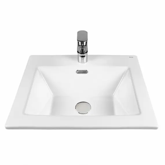 РАКОВИНА ВСТРАИВАЕМАЯ ПРЯМОУГОЛЬНАЯ BOND S06-500 50*40*17СМ БЕЛАЯ С ПЕРЕЛИВОМ