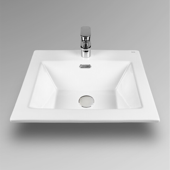 РАКОВИНА ВСТРАИВАЕМАЯ ПРЯМОУГОЛЬНАЯ BOND S06-500 50*40*17СМ БЕЛАЯ С ПЕРЕЛИВОМ