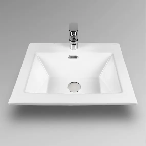 РАКОВИНА ВСТРАИВАЕМАЯ ПРЯМОУГОЛЬНАЯ BOND S06-500 50*40*17СМ БЕЛАЯ С ПЕРЕЛИВОМ