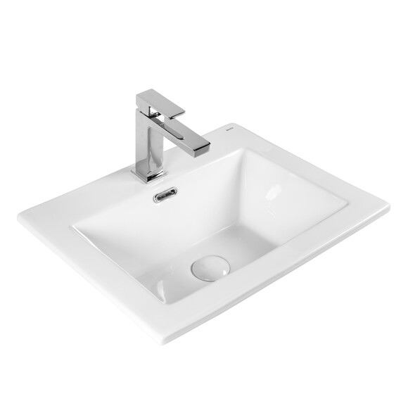 РАКОВИНА ВСТРАИВАЕМАЯ ПРЯМОУГОЛЬНАЯ BOND S06-500 50*40*17СМ БЕЛАЯ С ПЕРЕЛИВОМ